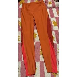 Old Navy Active PowerSoft Women's‎ Orange/Red High Rise Go-Dry Leggings, Medium